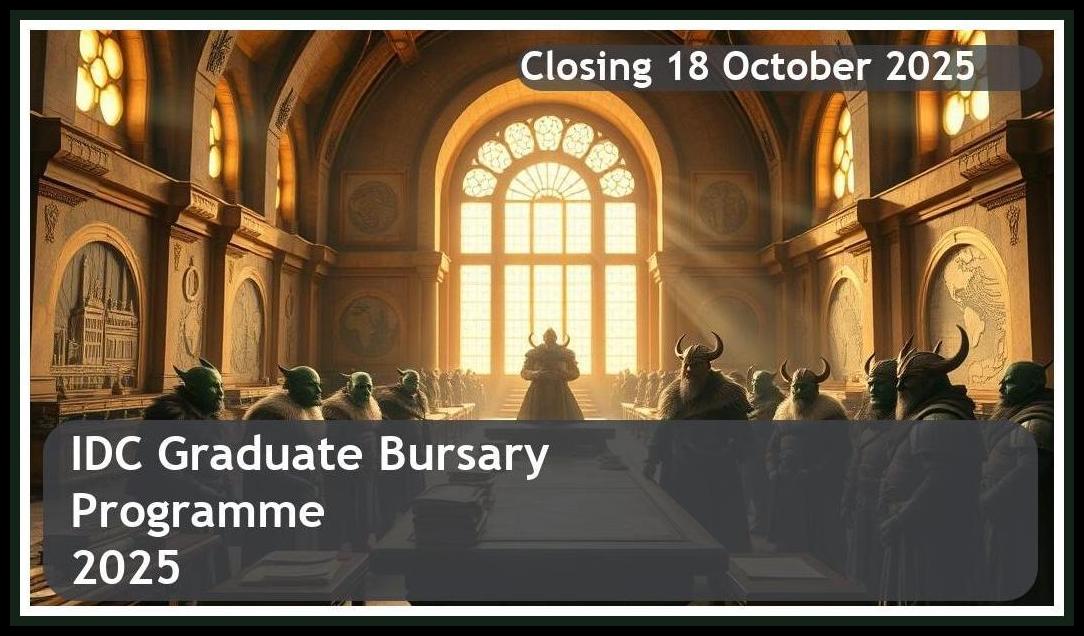 IDC Graduate Bursary 2025 – Closing Date: 18 October 2025 – Apply Now!
