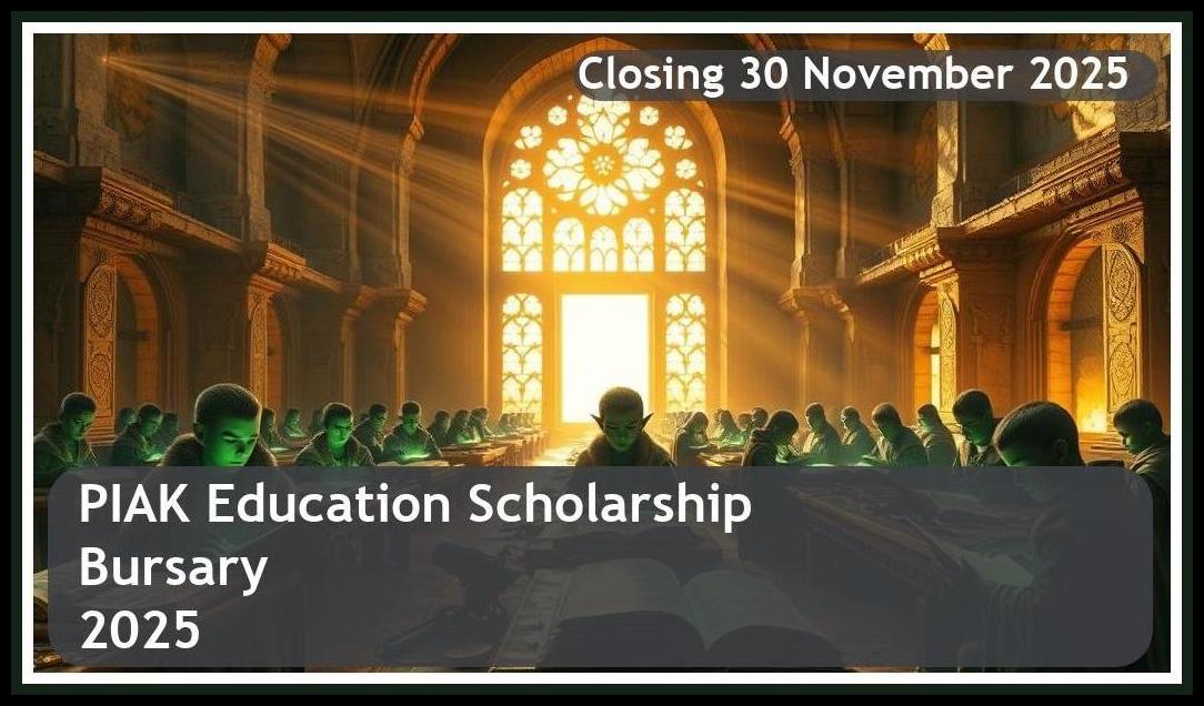 PIAK Scholarship Bursary 2025 – Closing Date: 30 November 2025 – Apply Now!