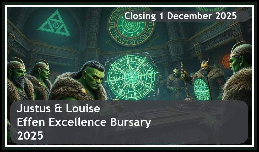 Justus & Louise van Effen Excellence Bursary 2026 – Closing Date: 1 December 2025 – Apply Now!