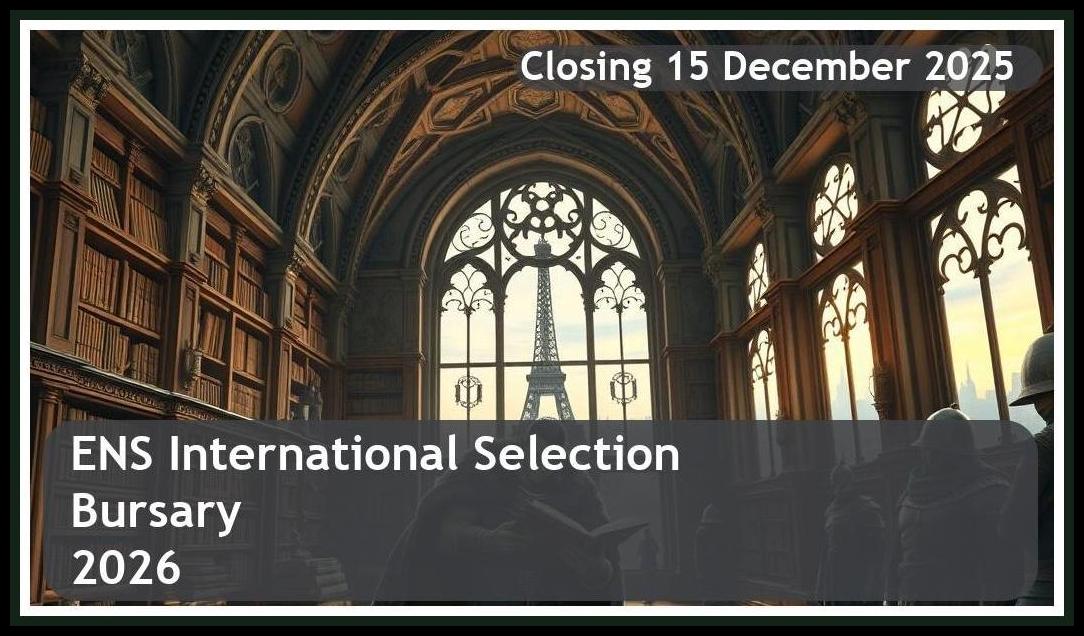 ENS International Selection Bursary 2026 – Closing Date: 15 December 2025 – Apply Now!