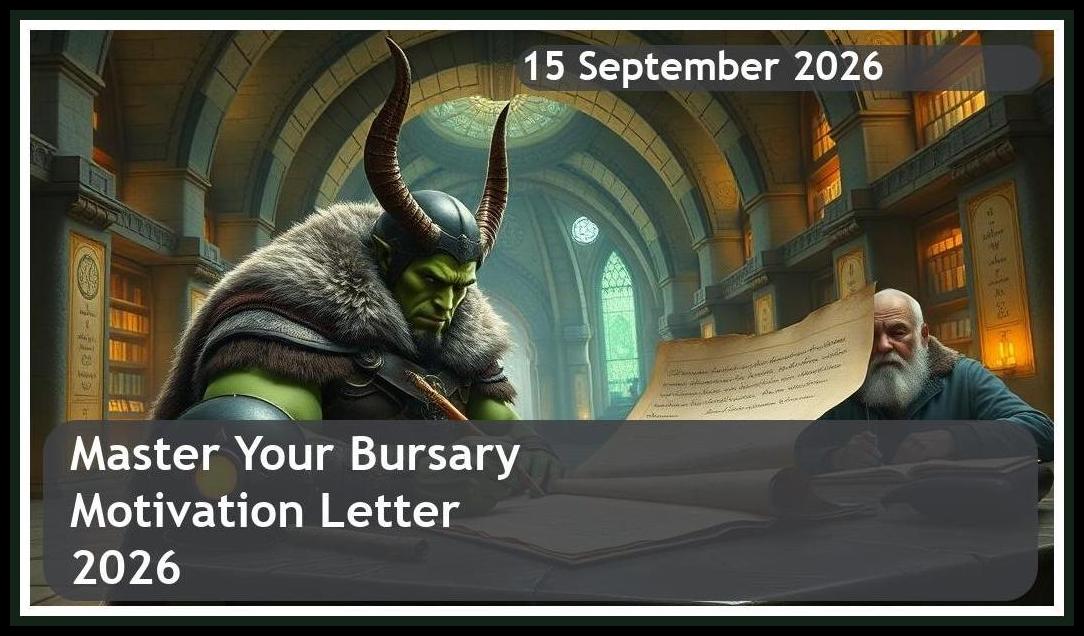 Master Your Bursary Motivation Letter 2026 – Closing Date: 15 September 2026 – Get Funded!