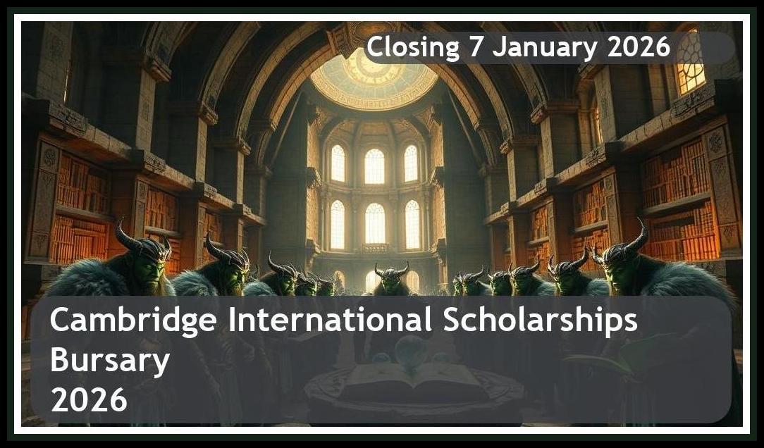 **Cambridge International Scholarships Bursary 2026 – Closing Date: 7 January 2026, Get Funded!**