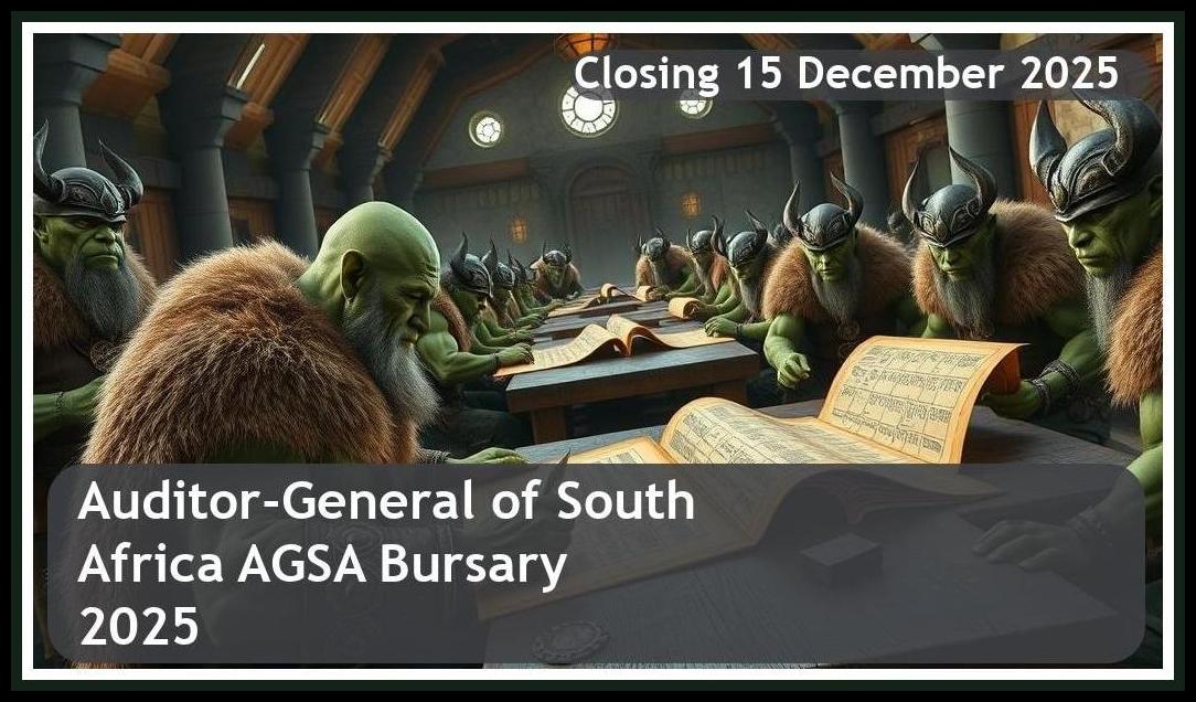 Auditor-General of South Africa (AGSA) Bursary 2026 – Closing Date: 15 December 2025 Apply Now!