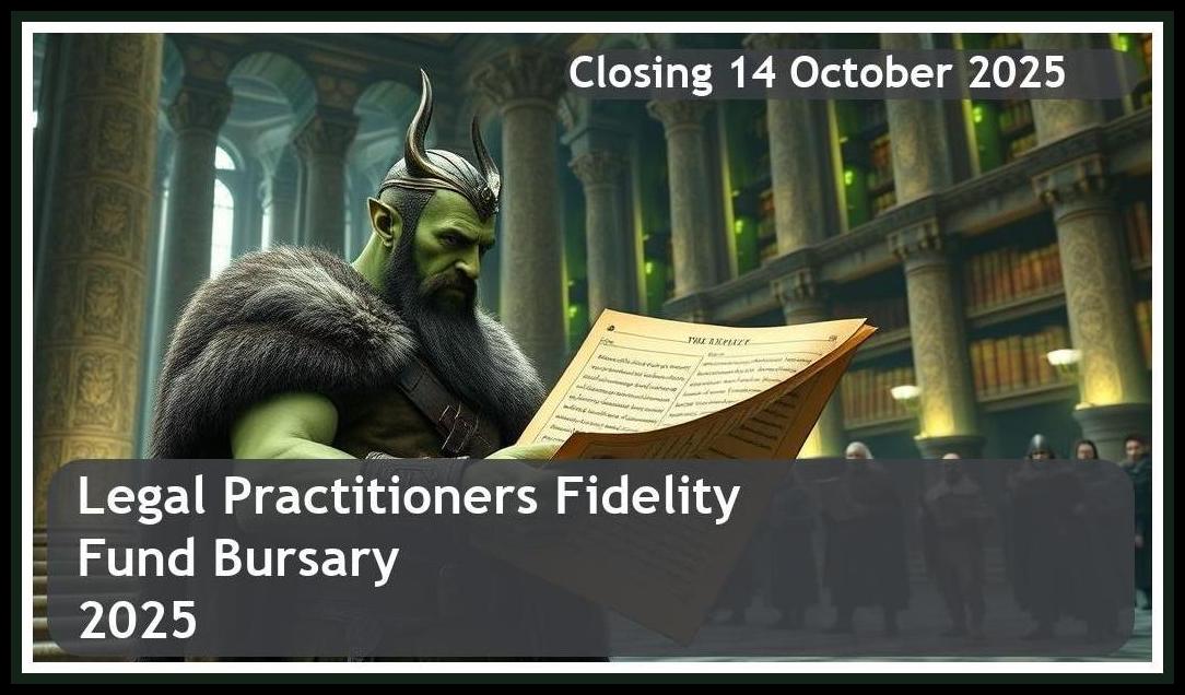 Legal Practitioners Fidelity Fund Bursary 2025 – Closing Date: 14 October 2025 Apply Now!