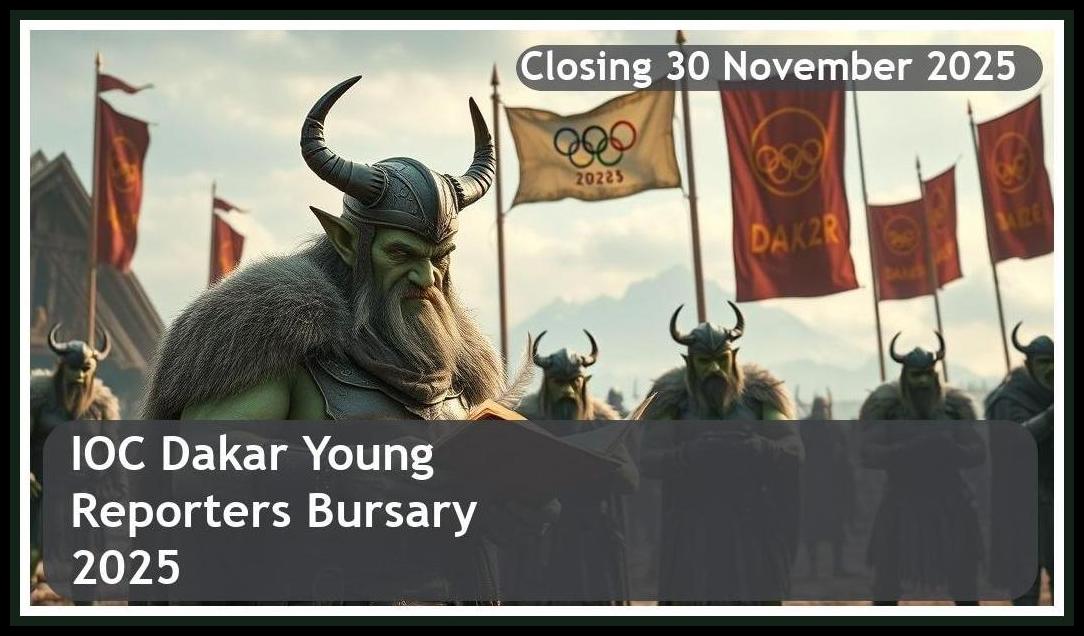 IOC Dakar 2026 Young Reporters Bursary – Closing Date: 30 November 2025 – Apply Now!