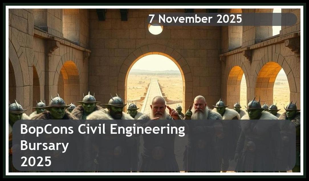 BopCons Civil Engineering Bursary 2026 – Closing Date: 7 November 2025 Apply Now!