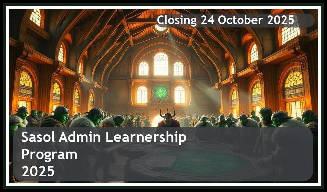 Sasol Administration Learnership 2025 – Closing Date: 24 October 2025 – Apply Now!