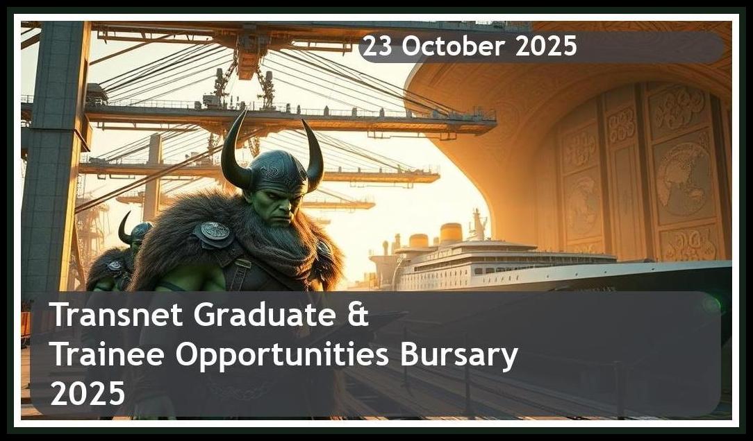 Transnet Graduate & Trainee Opportunities Bursary 2026 – Closing Date: 23 October 2025 – Apply Now!