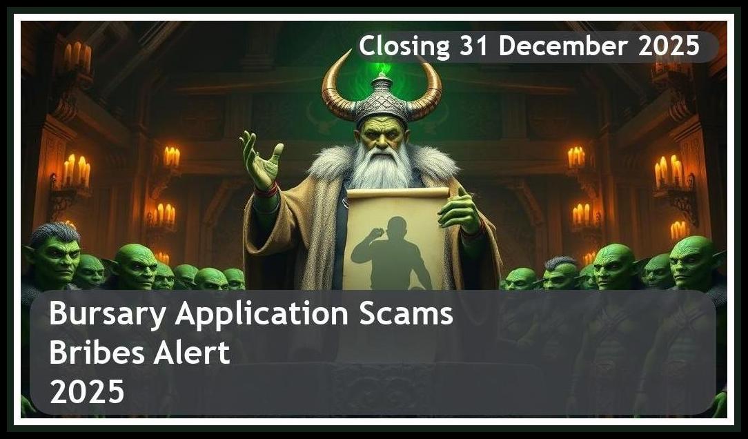 Bursary Application Scams & Bribes Alert 2025 – Closing Date: 31 December 2025 – Don’t Get Fooled!