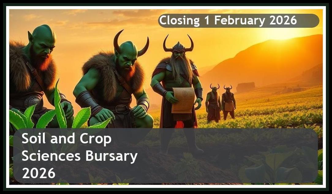 **Soil and Crop Sciences Bursary 2026 – Closing Date: 1 February 2026 Apply Now!**