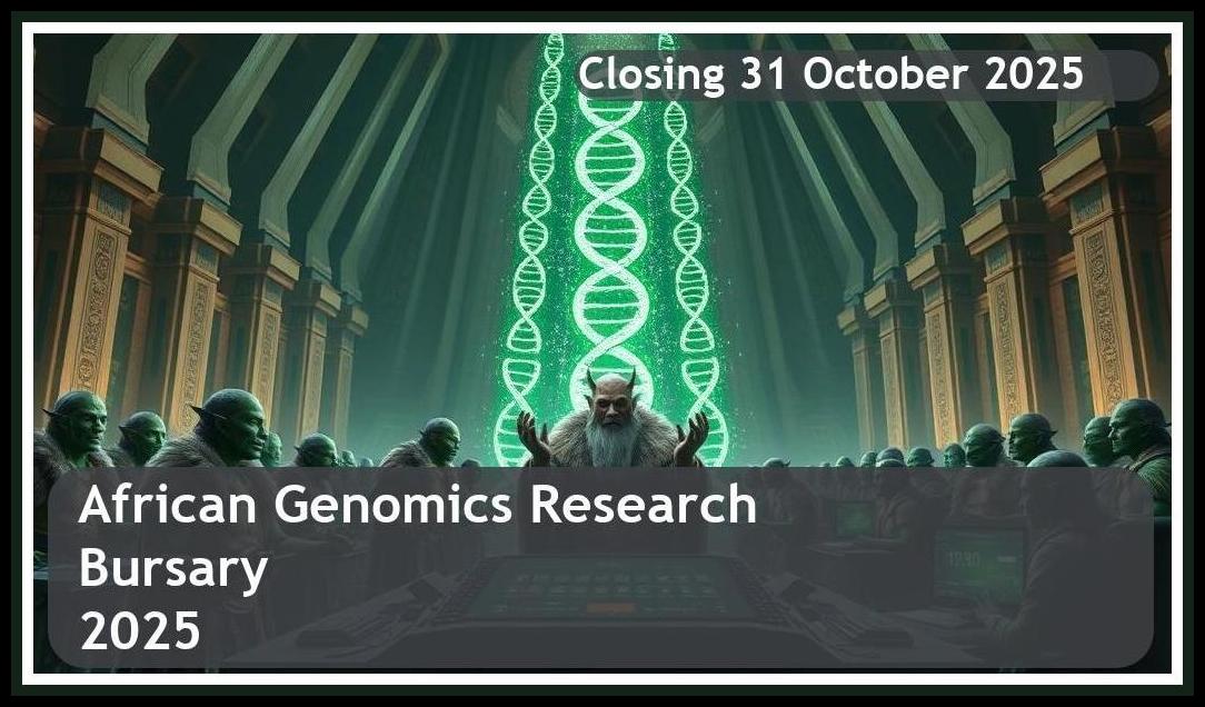 African Genomics Research Bursary 2025 – Closing Date: 31 October 2025 – Apply Now!