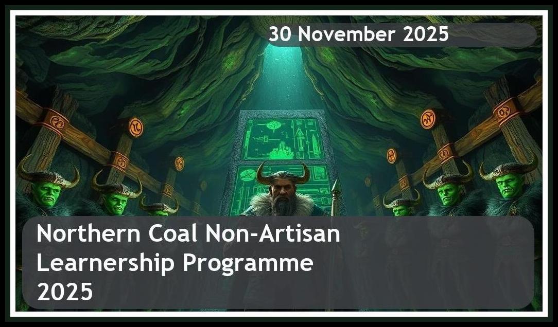 Northern Coal Non-Artisan Learnership Programme 2025 – Closing Date: 30 November 2025 Apply Now