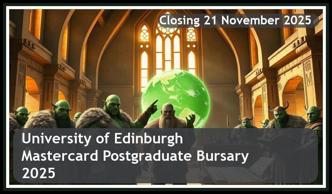 University of Edinburgh Mastercard Postgraduate Bursary 2026 – Closing Date: 21 November 2025 Apply Now!