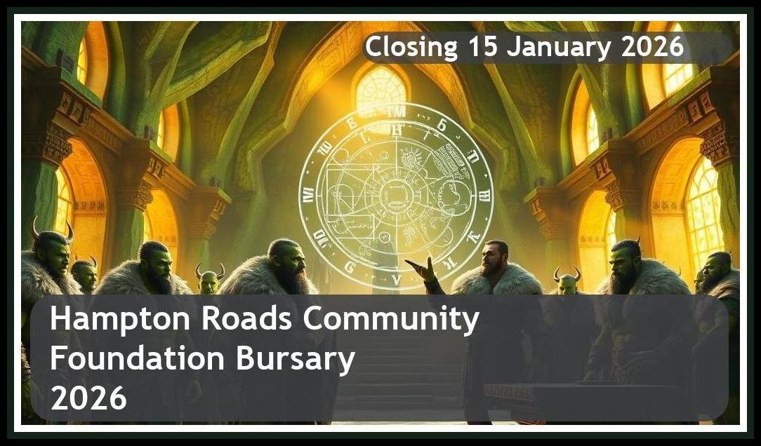 Hampton Roads Community Foundation Bursary 2026 – Closing Date: 15 January 2026 Apply Now