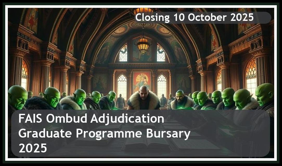 **FAIS Ombud Adjudication Graduate Programme Bursary 2025 – Closing Date: 10 October 2025 Apply Now!**