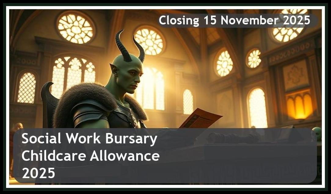 Social Work Bursary Childcare Allowance 2026 – Closing Date: 15 November 2025 Apply Now!