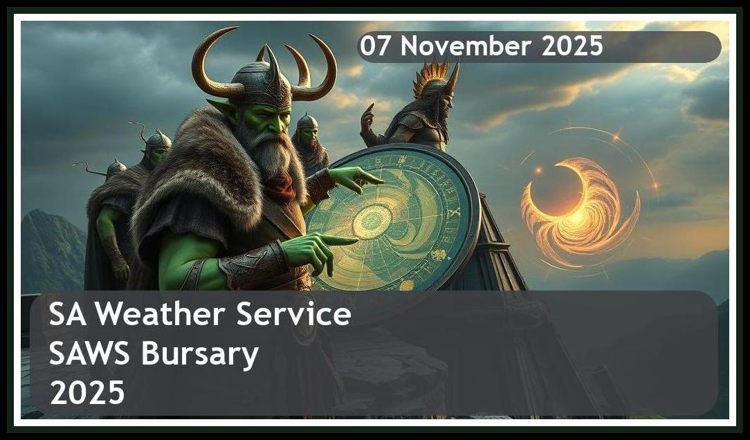 SA Weather Service (SAWS) Bursary 2026 – Closing Date: 07 November 2025 Apply Now!