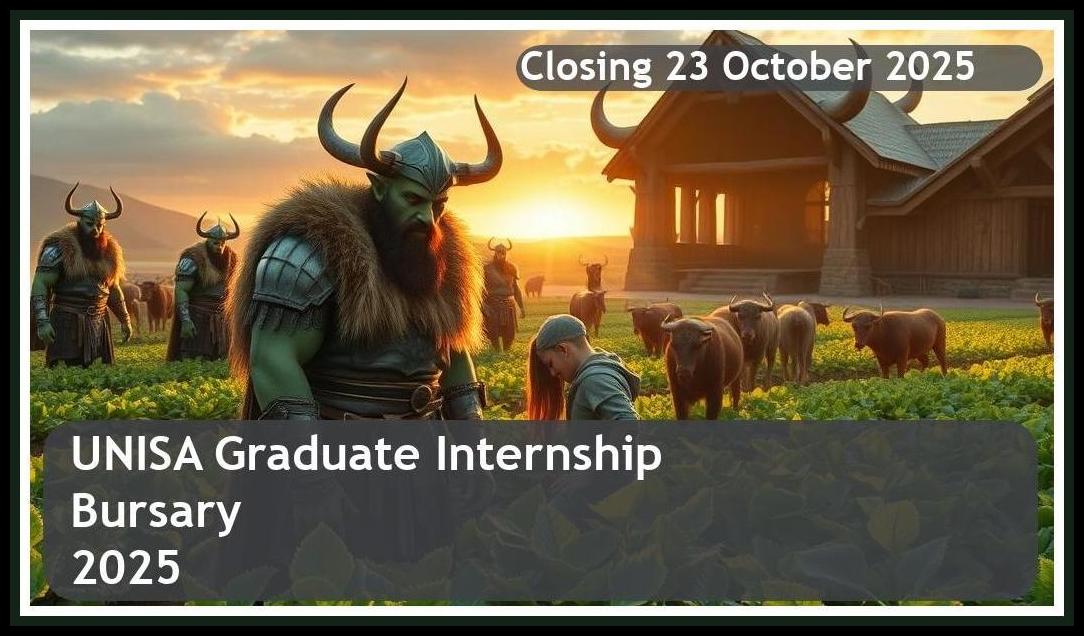 **UNISA Graduate Internship Bursary 2025 – Closing Date: 23 October 2025 Apply Now**