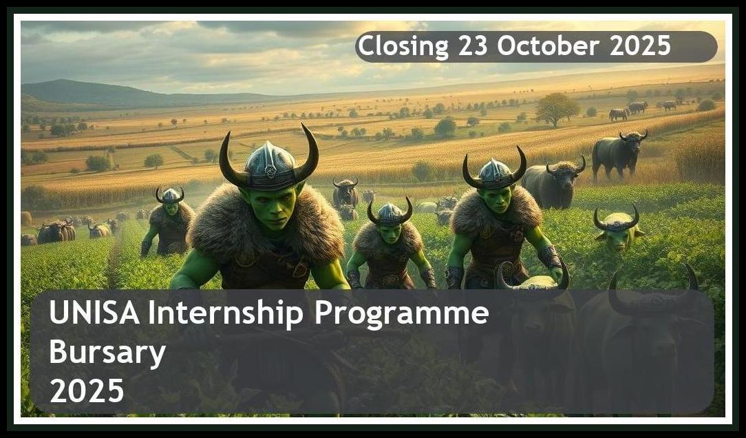 UNISA Internship Programme Bursary 2025 – Closing Date: 23 October 2025 Apply Now
