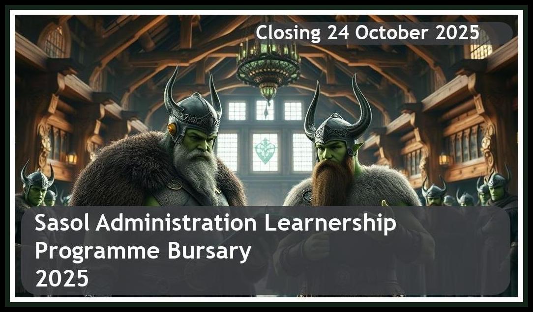 Sasol Administration Learnership Programme 2025 Bursary – Closing Date: 24 October 2025 Apply Now!