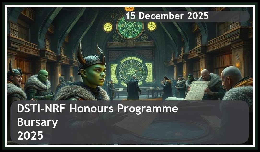 DSTI-NRF Honours Bursary 2026 – Closing Date: 15 December 2025 Apply Now!