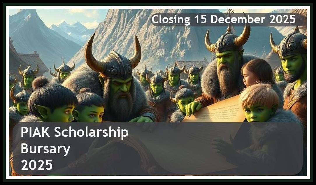 PIAK Scholarship Bursary 2025 – Closing Date: 15 December 2025 – Apply Now!