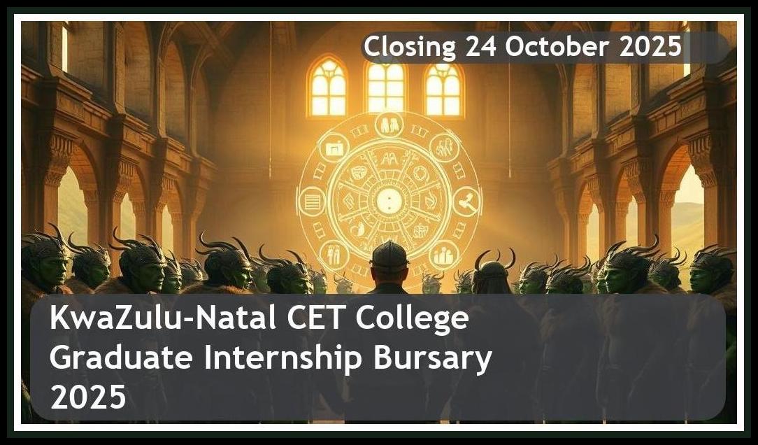 KwaZulu-Natal CET College Graduate Internship Bursary 2025 – Closing Date: 24 October 2025 Apply Now