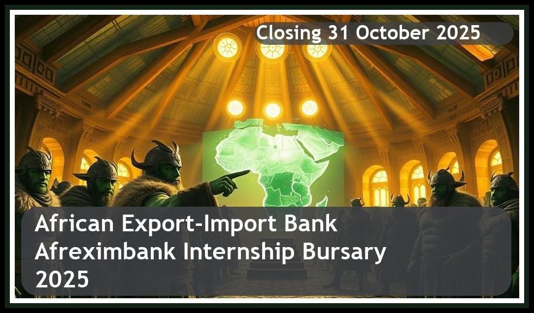 African Export-Import Bank (Afreximbank) Internship Bursary 2026 – Closing Date: 31 October 2025 – Apply Now!