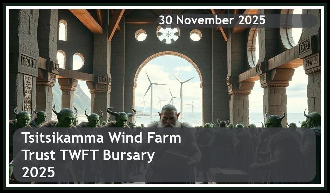Tsitsikamma Wind Farm Trust (TWFT) Bursary 2026 – Closing Date: 30 November 2025 Apply Now