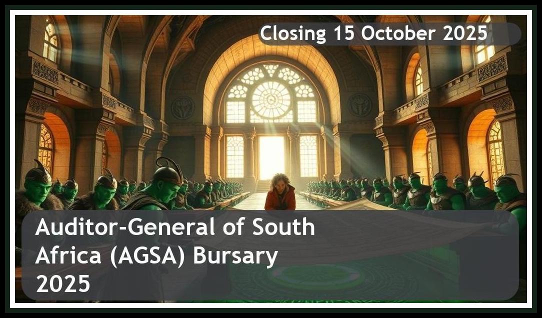 Auditor-General of South Africa (AGSA) Bursary 2026 – Closing Date: 15 October 2025 Apply Now!
