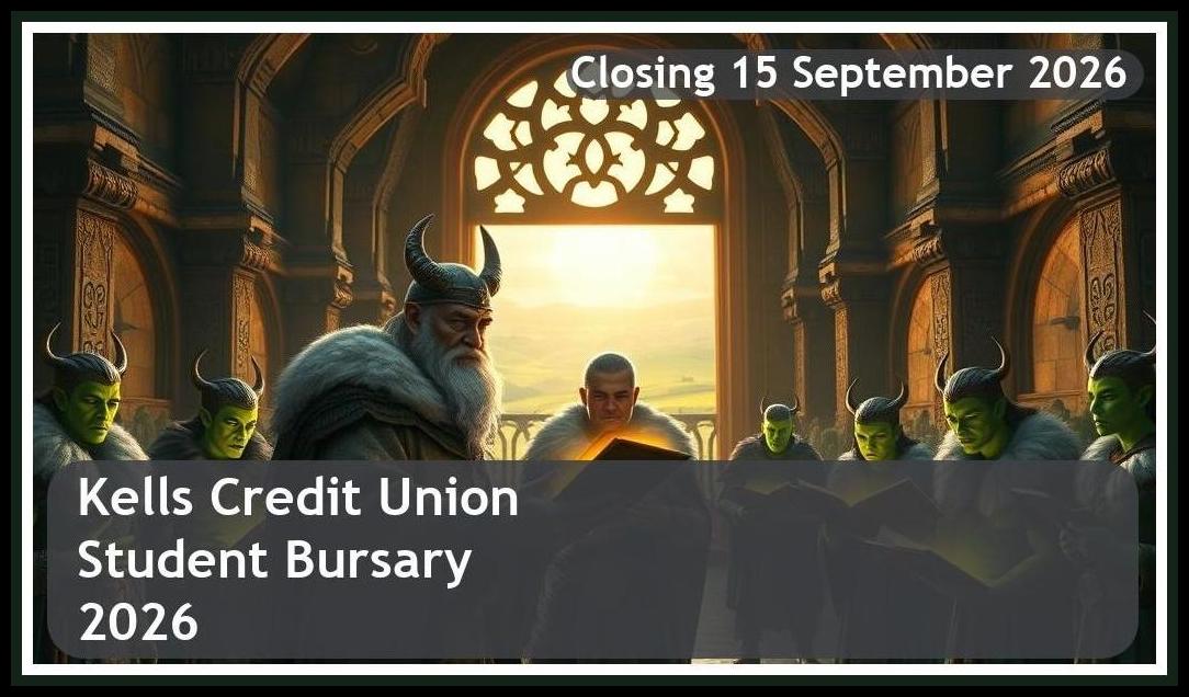 Kells Credit Union Student Bursary 2026 – Closing Date: 15 September 2026 Apply Now!