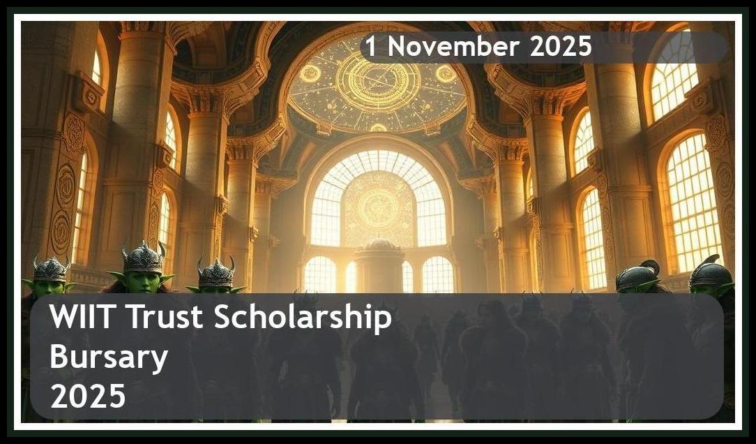 **WIIT Trust Scholarship Bursary 2025 – Closing Date: 1 November 2025 – Apply Now!**