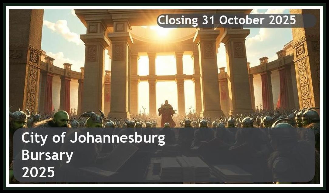 City of Johannesburg Bursary 2026 – Closing Date: 31 October 2025 Apply Now!