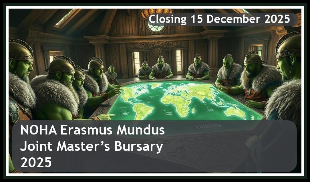**NOHA Erasmus Mundus Joint Master’s Bursary 2026 – Closing Date: 15 December 2025 – Apply Now!**