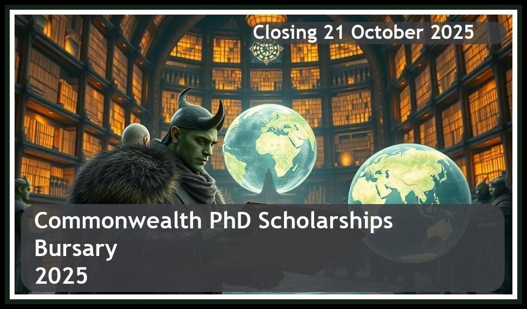 Commonwealth PhD Scholarships Bursary 2026 – Closing Date: 21 October 2025 – Apply Now!