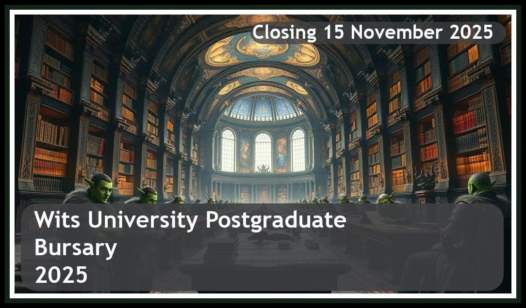 **Wits University Postgraduate Bursary 2026 – Closing Date: 15 November 2025 Apply Now!**