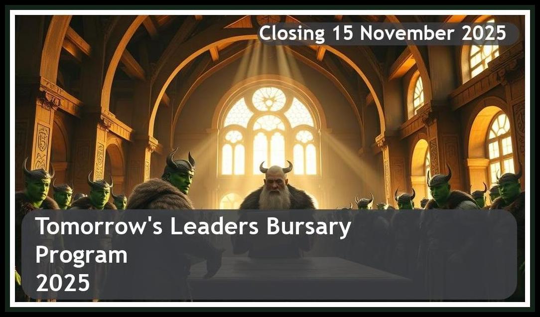 Tomorrow’s Leaders Bursary 2025 – Closing Date: 15 November 2025 – Apply Now!