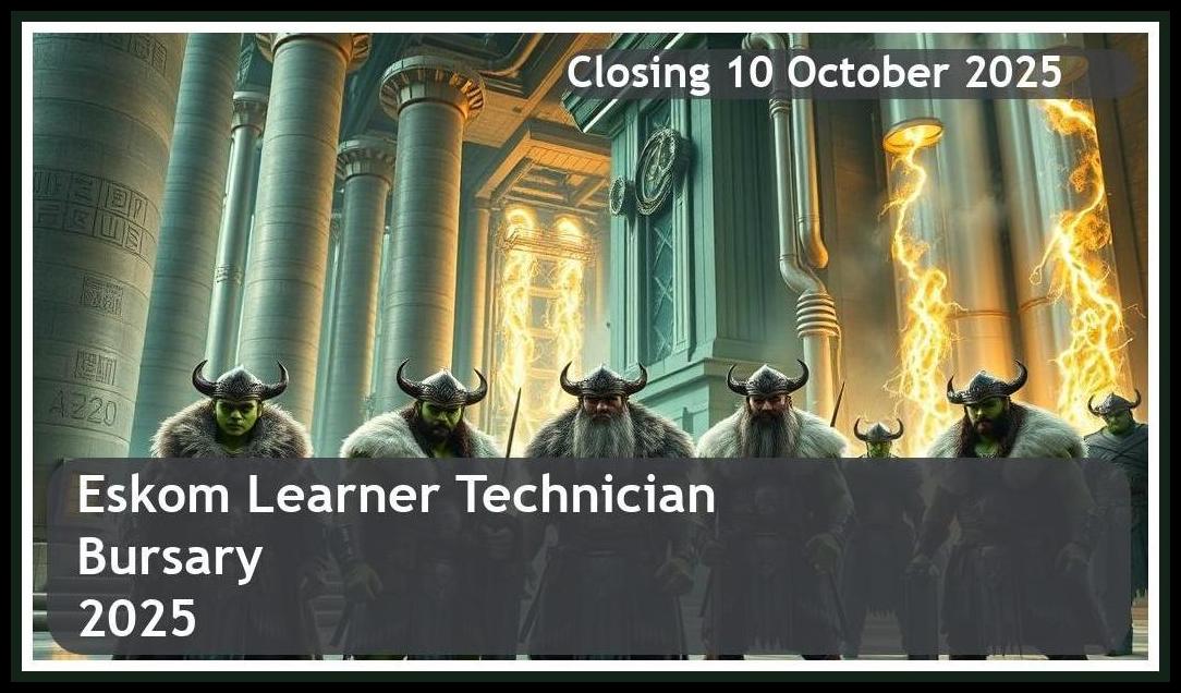Eskom Learner Technician Bursary 2025 – Closing Date: 10 October 2025 Apply Now!