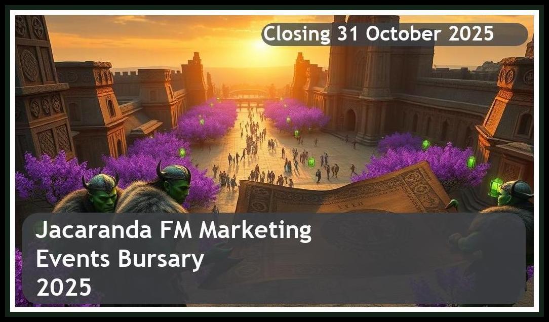 Jacaranda FM Marketing & Events Bursary 2026 – Closing Date: 31 October 2025 – Apply Now!