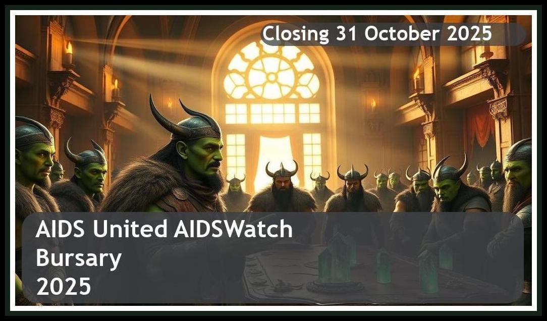 AIDS United AIDSWatch 2026 Bursary – Closing Date: 31 October 2025 Apply Now!