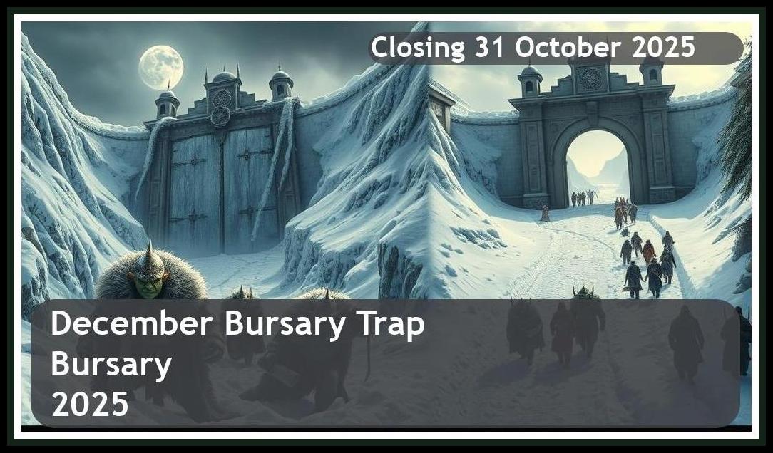 December Bursary Trap Bursary 2026 – Closing Date: 31 October 2025 – Apply Early!