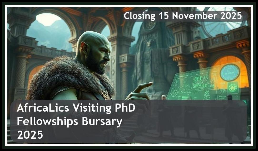 AfricaLics Visiting PhD Fellowships 2026 Bursary – Closing Date: 15 November 2025 Apply Now!