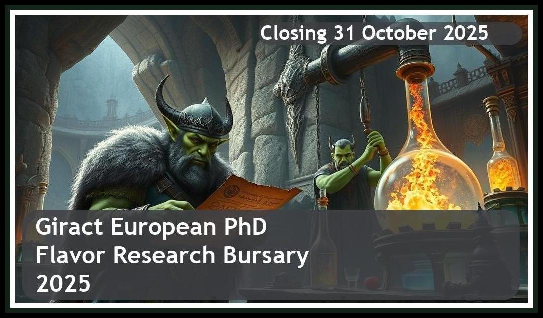 Giract European PhD Flavor Research Bursary 2025 – Closing Date: 31 October 2025 – Apply Now!
