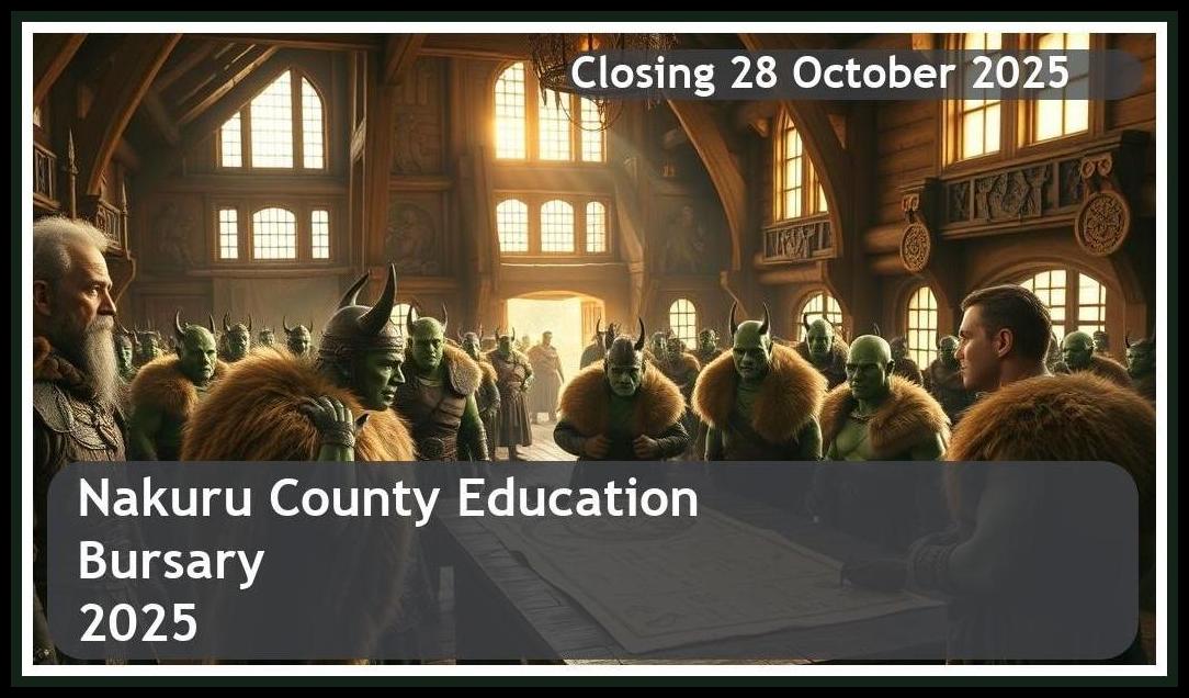 **Nakuru County Education Bursary 2026 – Closing Date: 28 October 2025 Apply Now**
