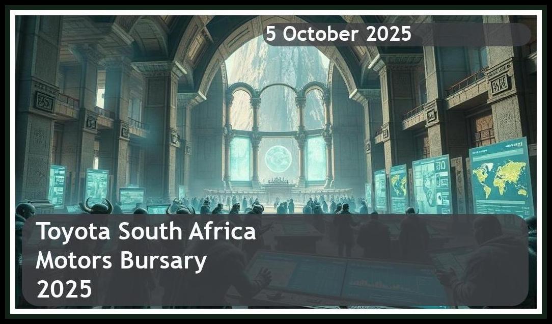 Toyota South Africa Motors Bursary 2026 – Closing Date: 5 October 2025 Apply Now!