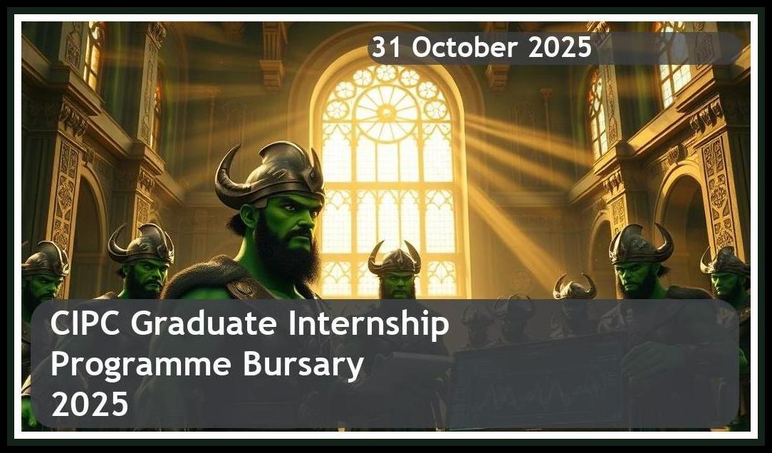 CIPC Graduate Internship Programme Bursary 2026 – Closing Date: 31 October 2025 Apply Now!