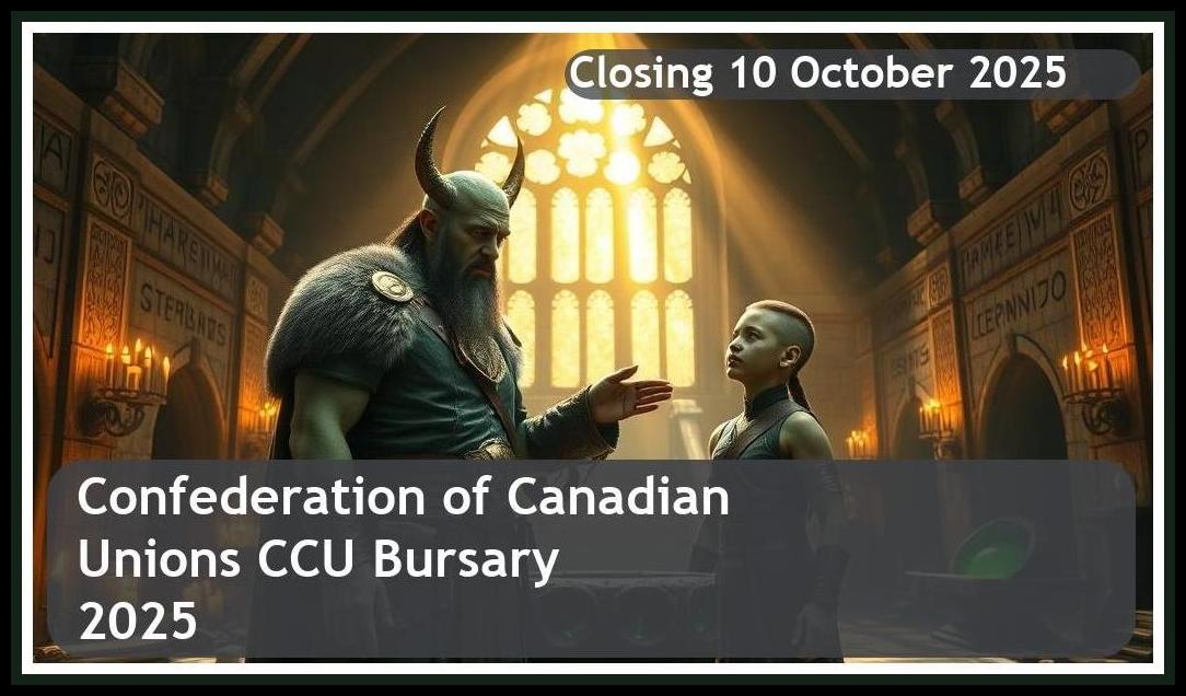 Confederation of Canadian Unions (CCU) Bursary 2025 – Closing Date: 10 October 2025 Apply Now!