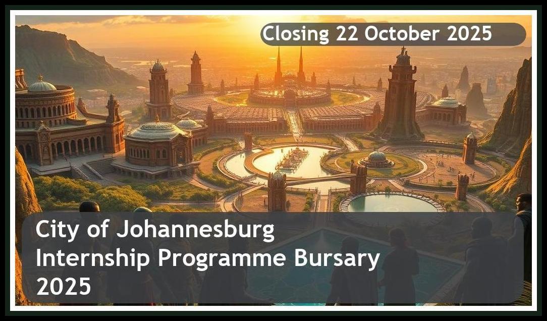 City of Johannesburg Internship Programme Bursary 2025 – Closing Date: 22 October 2025 Apply Now!