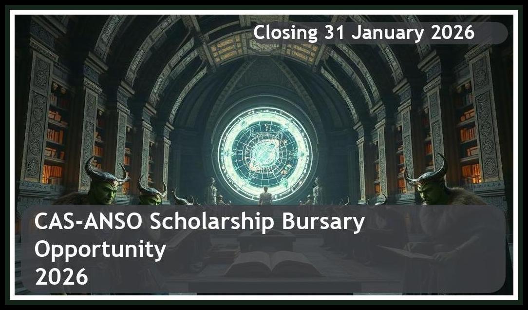 CAS-ANSO Scholarship Bursary 2026 – Closing Date: 31 January 2026 Apply Now