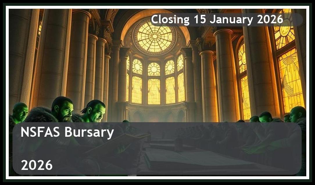 NSFAS Bursary 2026 – Closing Date: 15 January 2026 Apply Now!